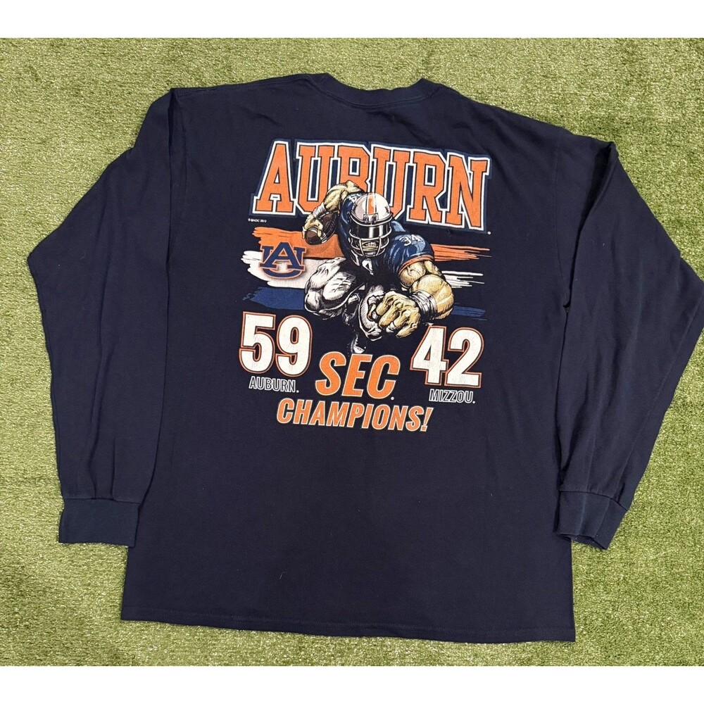 Auburn Tigers Mens XL Navy Long Sleeve Tee NCAA College Football SEC 2013 Champs